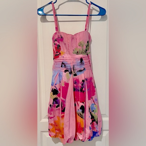 La Scala Strappy Floral Bubble Skirt Mini Dress. TB3 - Picture 2 of 5